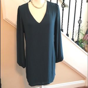 Eight Sixty Teal Long Sleeve Triangle Cutout Dress